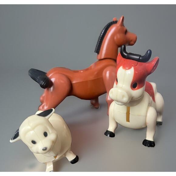 VTG Hong Kong Fisher Price Playskool Playmates Little People Horse Cow Sheep Dog - Picture 3 of 11